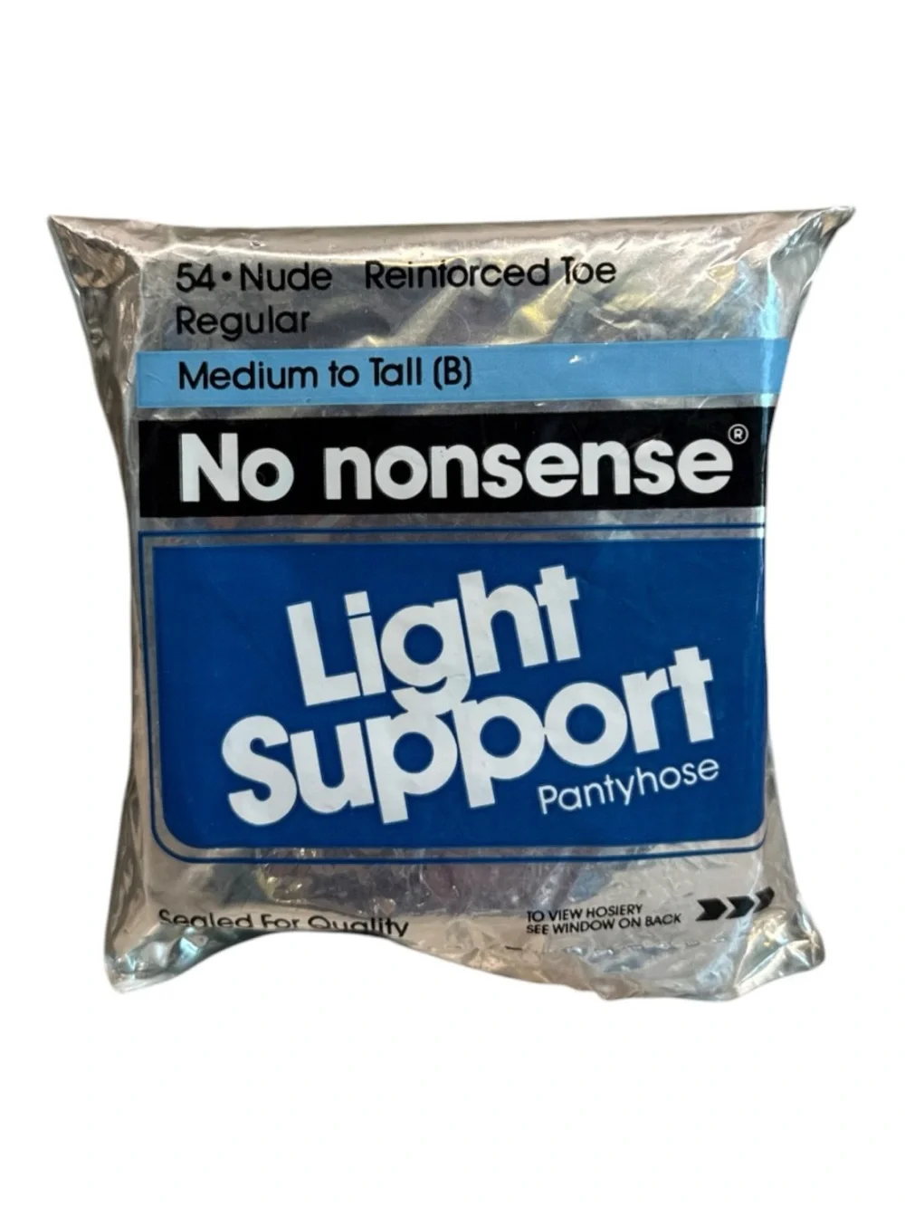 1990 No Nonsense Light Support Pantyhose Medium To Tall B Reinforced Toe 54 Nude